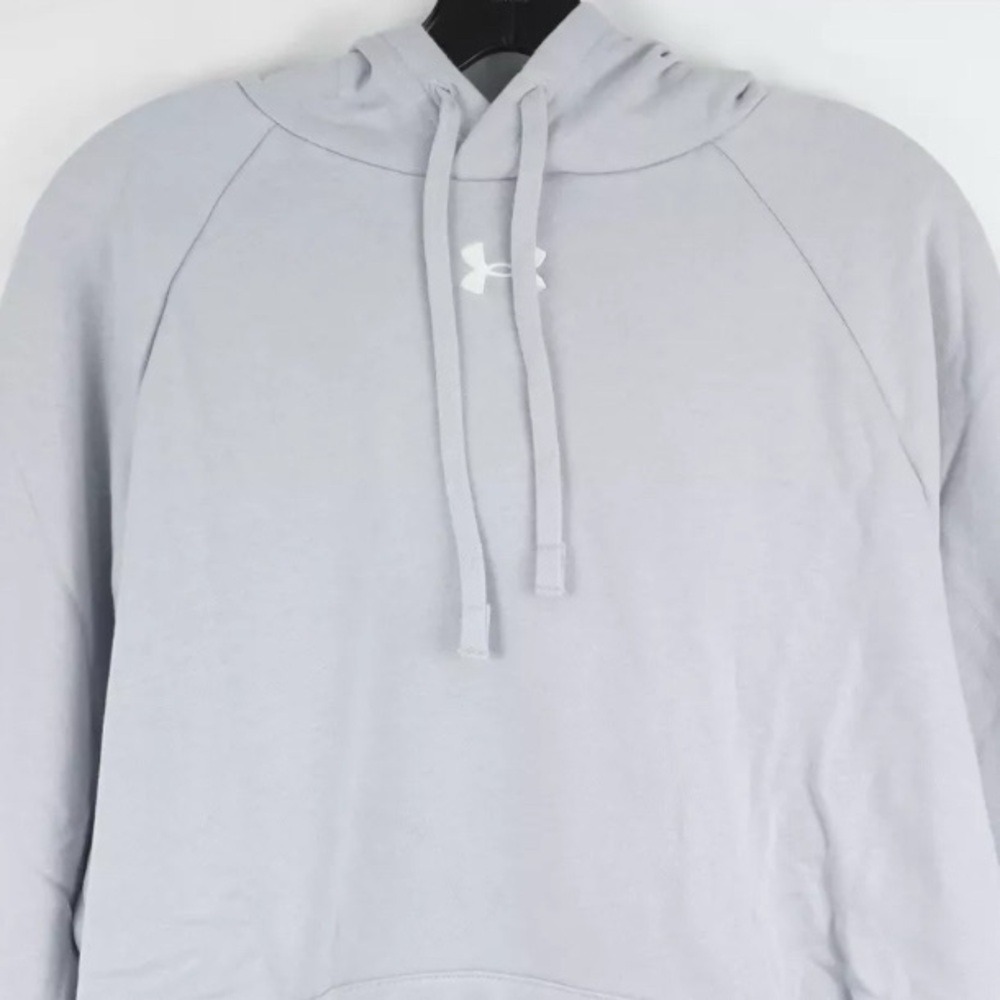 NWT [Under Armour] Rival Sportstyle Pullover Grey Hoodie Sweatshirt Men’s S or L - Picture 4 of 5